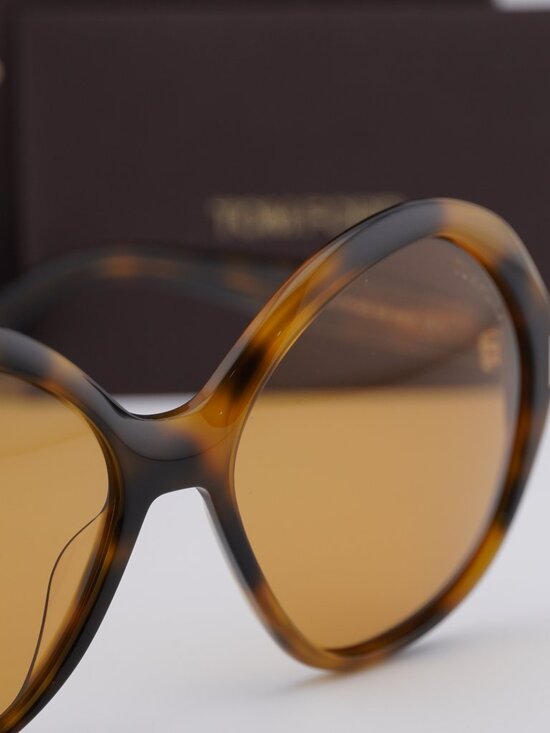 Tom Ford Annabelle-02 FT1282 52E Round Sunglasses - Dark Havana / Brown